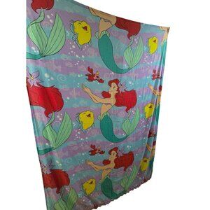 Vintage Disney The Little Mermaid Flat Sheet  1990s 64"×90"